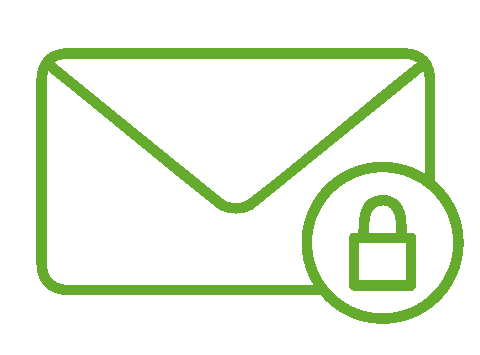 [Contact Us - Envelope and Padlock icon]